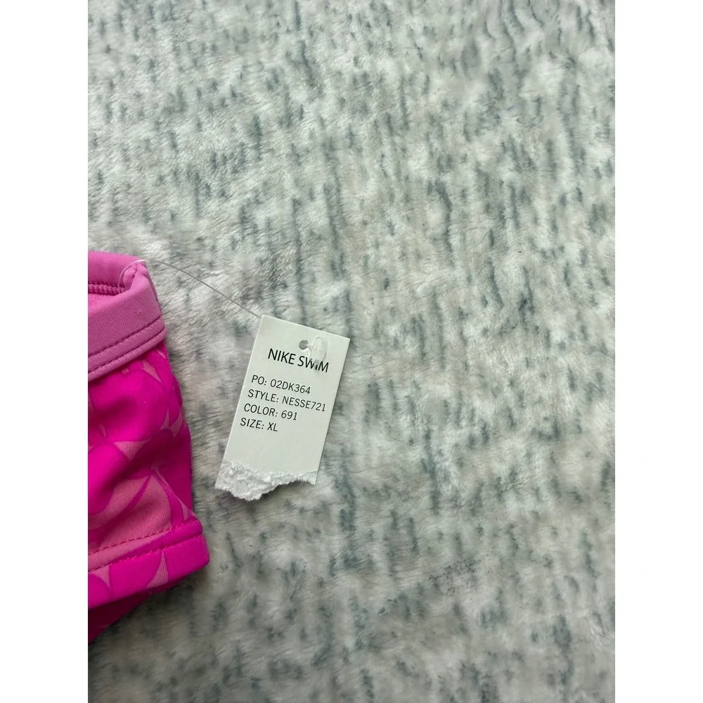 Nike‎ Girls Pink Logo Print Bikini Swim Bottom NESSE721 Size XL Kids